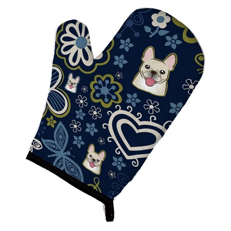 Carolines Treasures Blue Flowers French Bulldog Oven Mitt BB5089OVMT